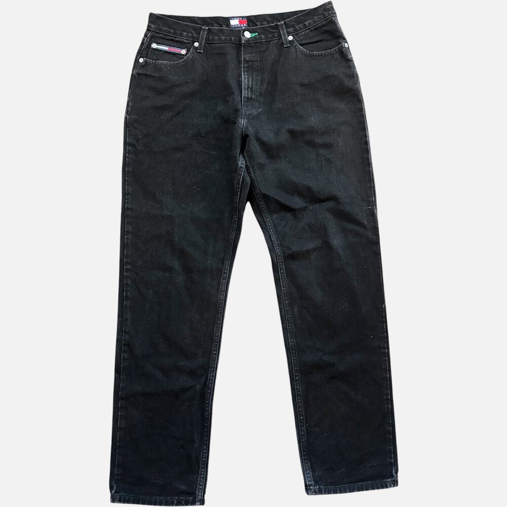 Tommy Hilfiger 15 Vintage 90s Jeans Black Denim High Rise Straight
